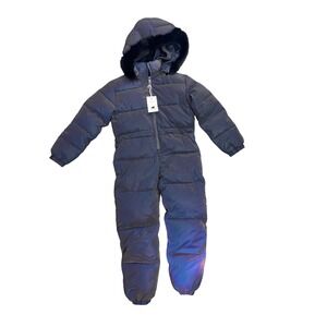 Lola and the Boys Kids Ologram Flash Snow Suit Blue Iridescent Puffer Size 10T